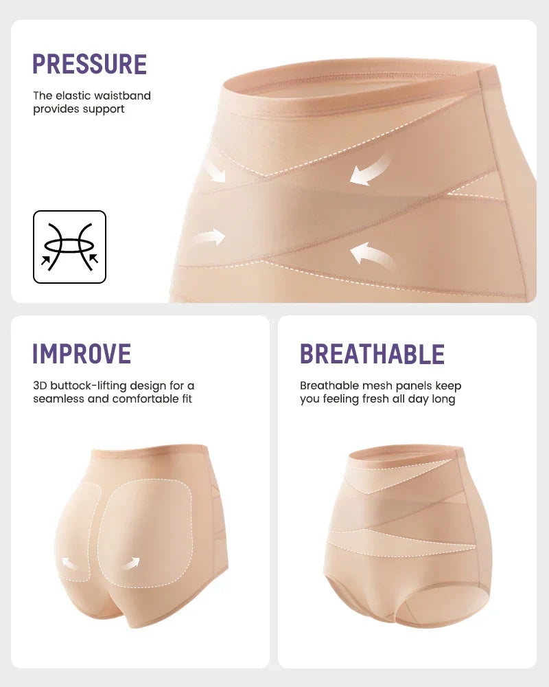 💖💖Last Day-Buy 1 Get 3 Packs🎁Plus-Size High-Waist Cross Tummy Control Panties