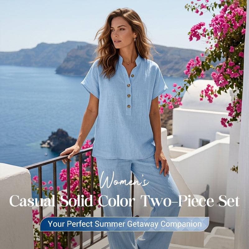 Women's Casual Solid Color Two-Piece Set