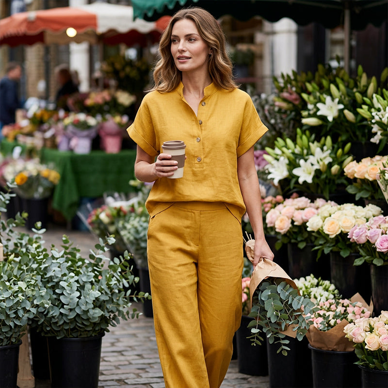 Women's Casual Solid Color Two-Piece Set