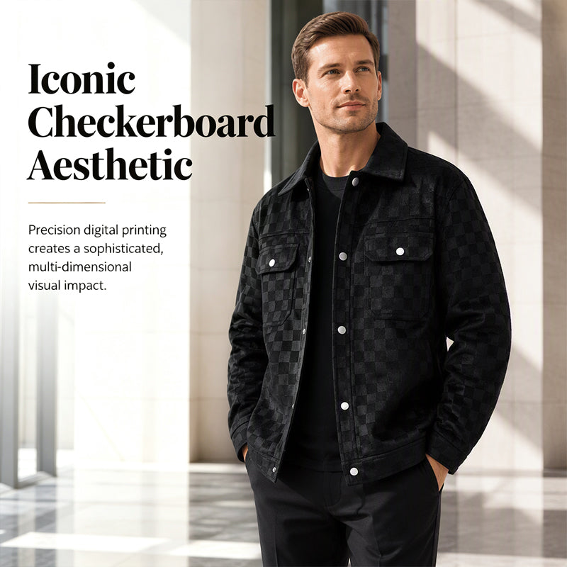 π LIMITED-TIME 50% OFF! β¨ Men's Faux Suede Checkerboard Jacket