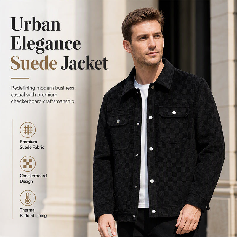 π LIMITED-TIME 50% OFF! β¨ Men's Faux Suede Checkerboard Jacket