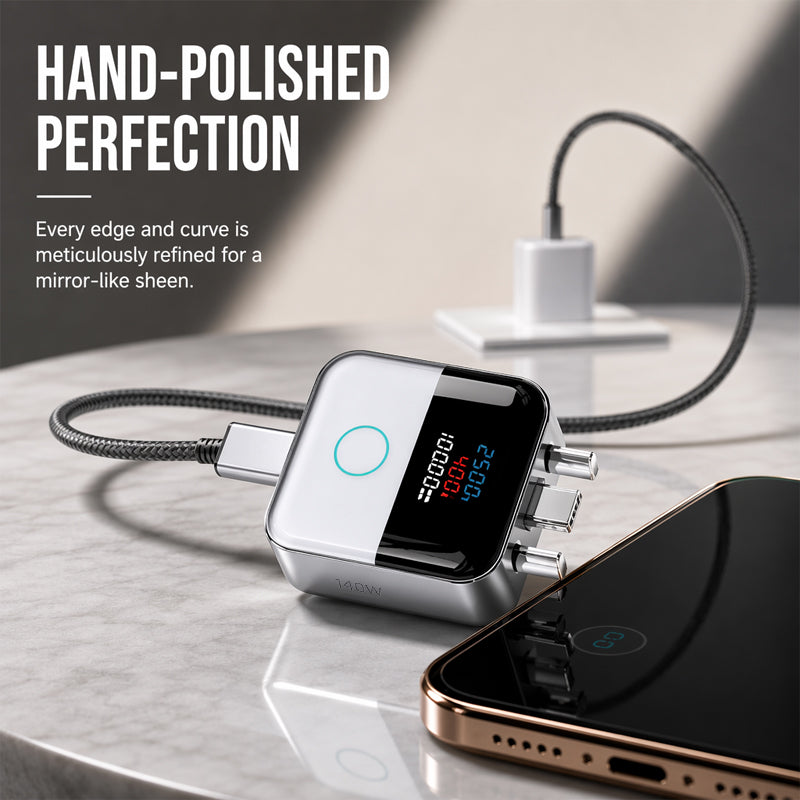 š50% OFF NOW! 140W MultiāPort USBāC Smart Charging Protector with LED Digital Display, Fast Charging Power Adapter, Intelligent CurrentāMonitoring Wall Charger for Smartphones, Tablets & Laptops