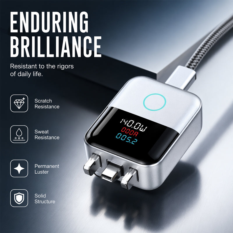 š50% OFF NOW! 140W MultiāPort USBāC Smart Charging Protector with LED Digital Display, Fast Charging Power Adapter, Intelligent CurrentāMonitoring Wall Charger for Smartphones, Tablets & Laptops