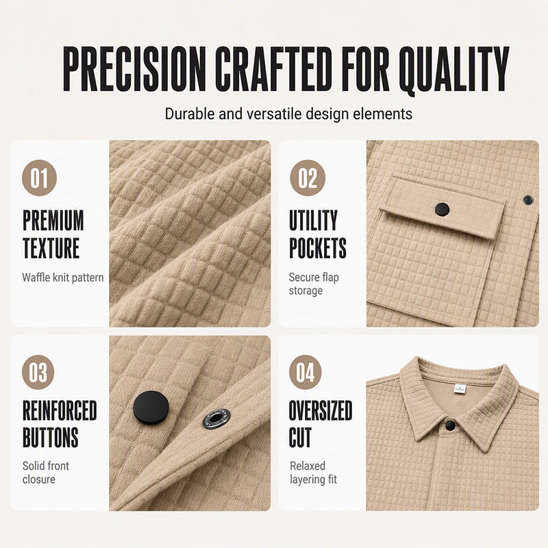 π₯ Menβs Casual Waffle-Textured Jacket β Stylish, Comfortable & Easy to Layer