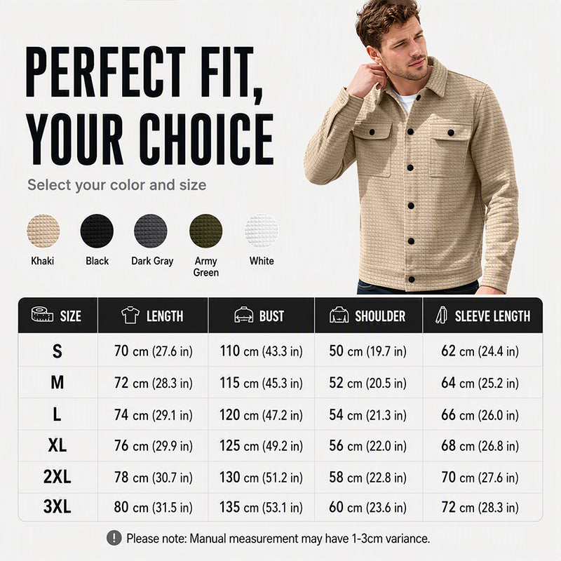 π₯ Menβs Casual Waffle-Textured Jacket β Stylish, Comfortable & Easy to Layer
