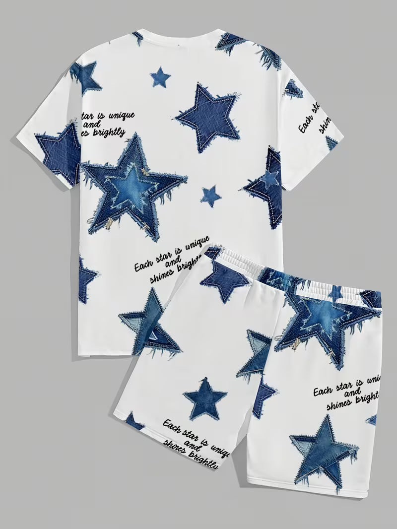 Men's Casual Sport Set Short-Sleeve T-Shirt Shorts