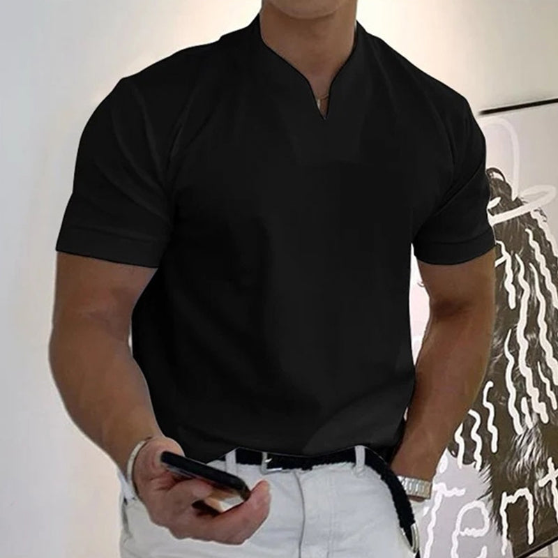 Men Gentlemans Business Short Sleeve Fitness T-shirt