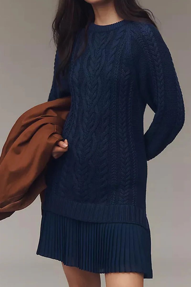 Cable Knit Mini Dress for Women