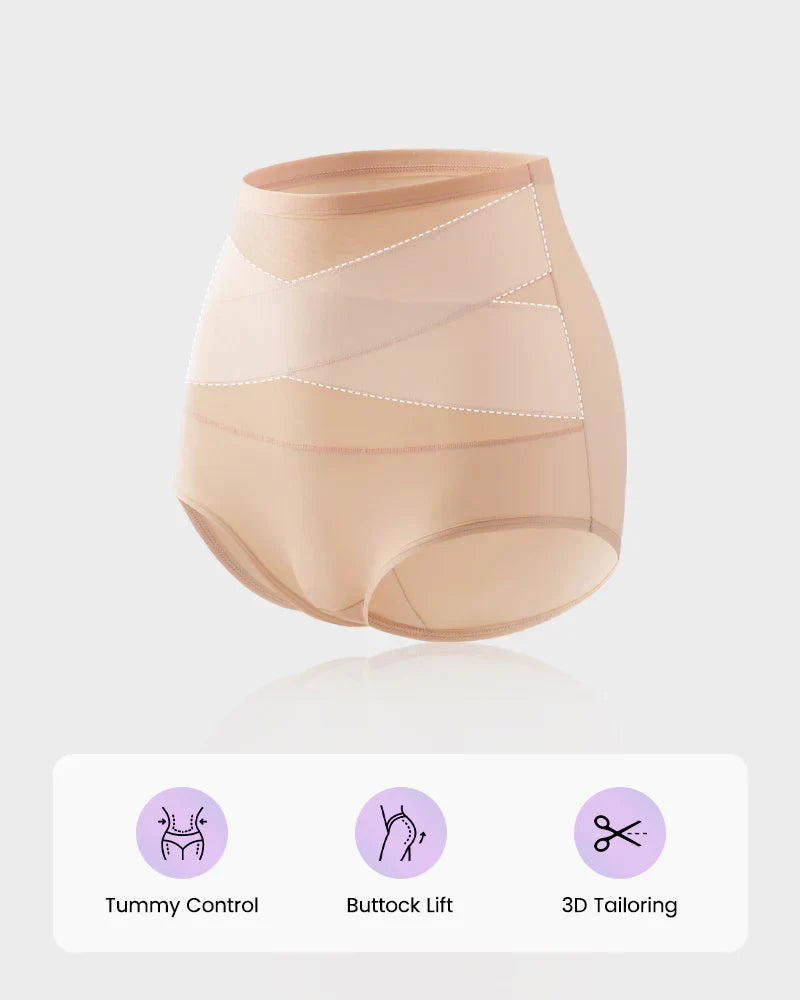 💖💖Last Day-Buy 1 Get 3 Packs🎁Plus-Size High-Waist Cross Tummy Control Panties
