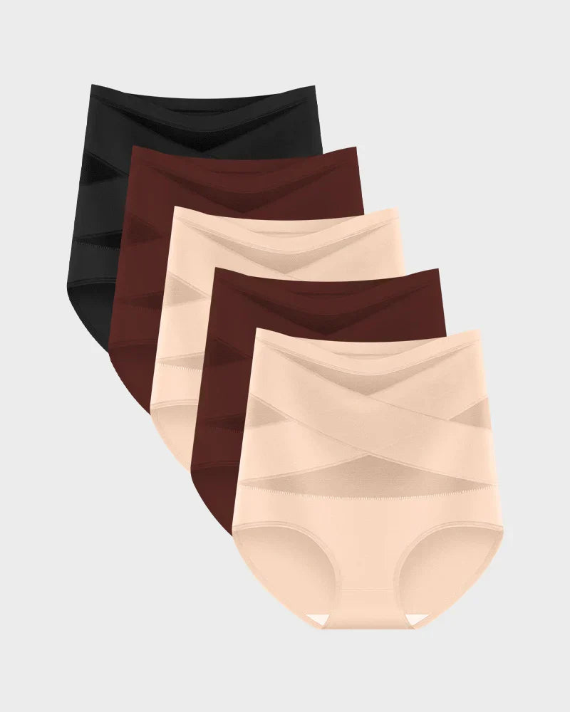 💖💖Last Day-Buy 1 Get 3 Packs🎁Plus-Size High-Waist Cross Tummy Control Panties