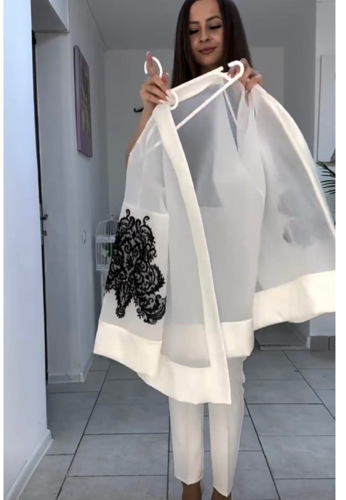 Elegant Sheer Lace Designer Jacket