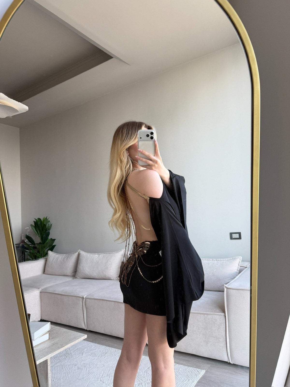 Backless Butterfly Sequins Dress