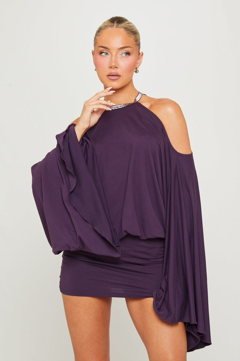 Backless Butterfly Sequins Dress