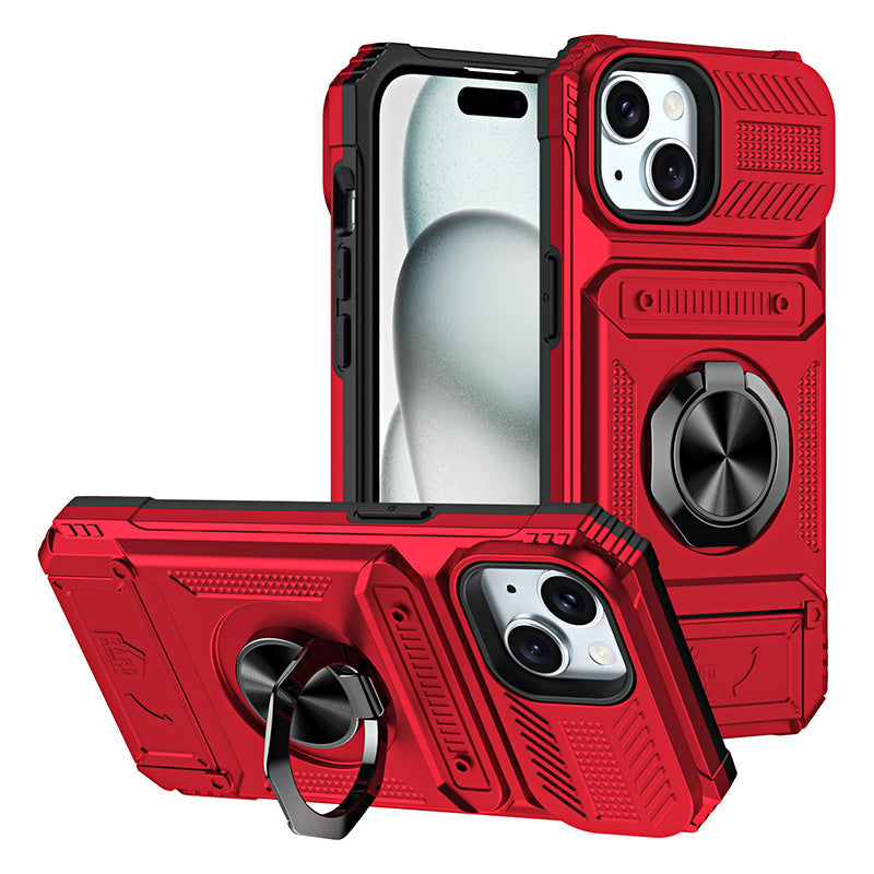 📱 Phone Case with Card Holder & Ring Grip – Kickstand, Magnetic Mount, Drop Protection