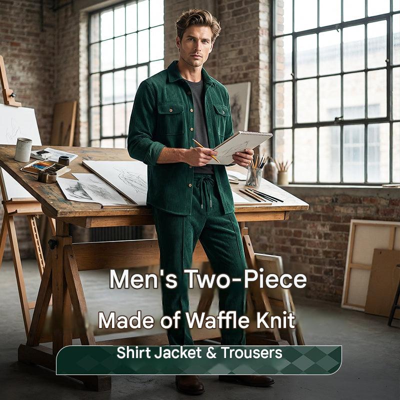 🏃‍♀️ It's selling out fast – don't hesitate! 🔥 Men's Waffle Button-Down Jacket and Pants Set